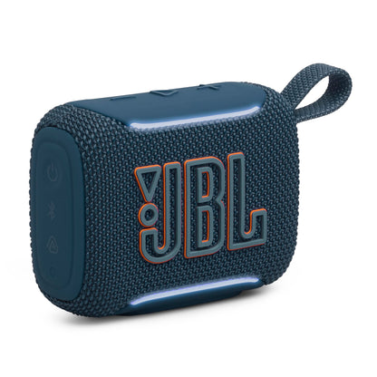 JBL Go 5 - Ultra-Portable Waterproof & Drop-Proof Speaker with JBL Legendary Sound & Ambient Edge Lighting, AirTouch Instant Stereo Pairing or Link Multiple Compatible Speakers via Auracast™ (Blue)