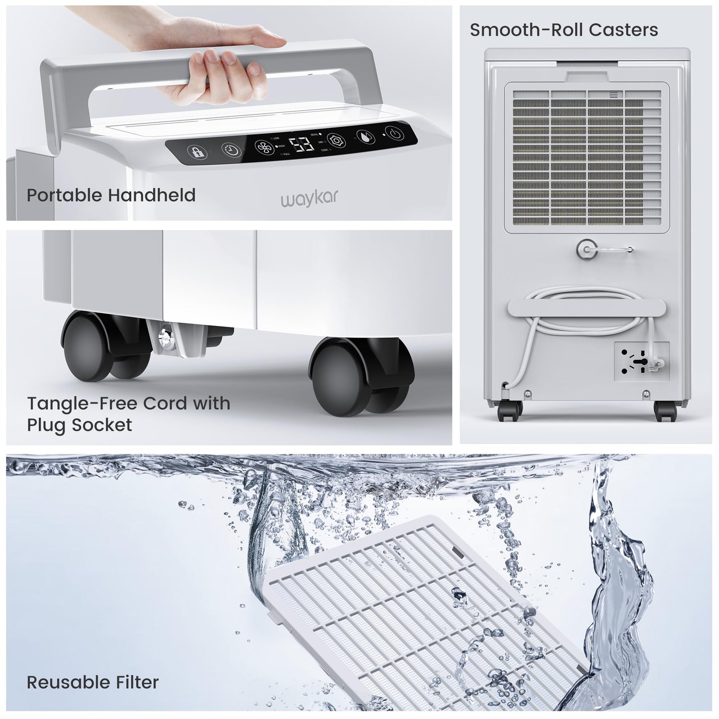 Waykar 2,000 Sq. Ft Energy Star Dehumidifier for Home and Basements, with Auto or Manual Drainage, 0.6 Gal Water Tank Capacity 🍁 All In One Marketplace Canada