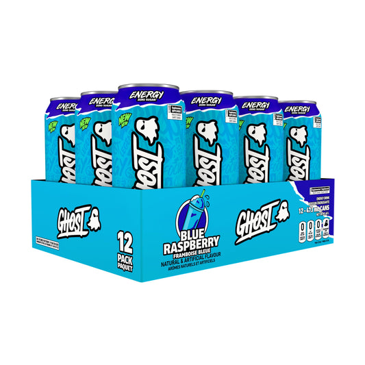 Ghost Energy Drink, Blue Raspberry, Pack of 12 Cans 🍁 All In One Marketplace Canada GHOST