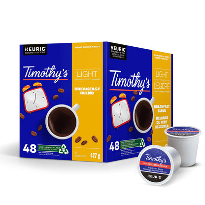 Timothy's Breakfast Blend K-Cup Pods for Keurig – 48 Count Box