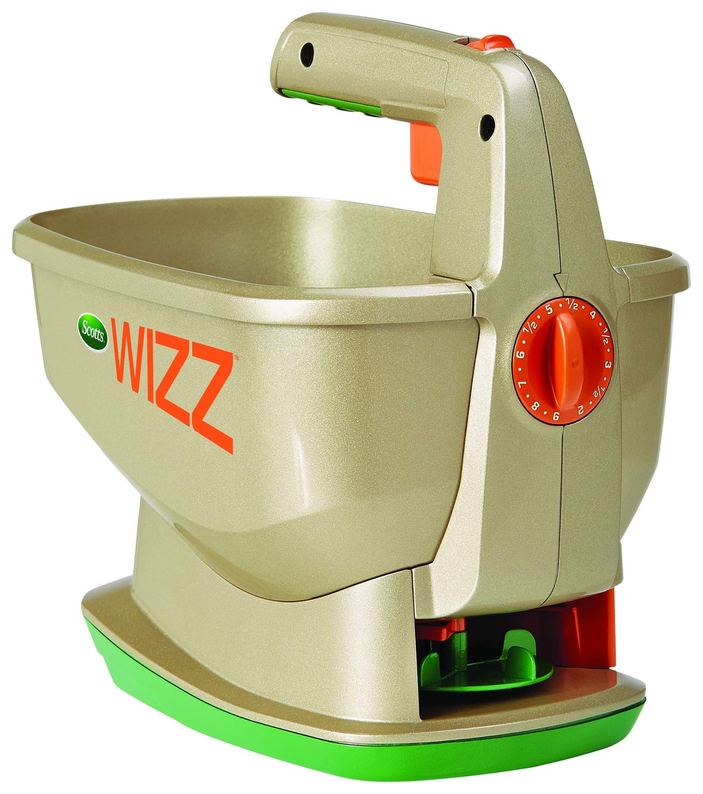 Scotts Wizz Year-Round Spreader - Battery Powered, Handheld for Even Application of Seed, Fertilizer or Ice Melt (230 sq Meters / 2,500 sq feet Coverage) Scotts