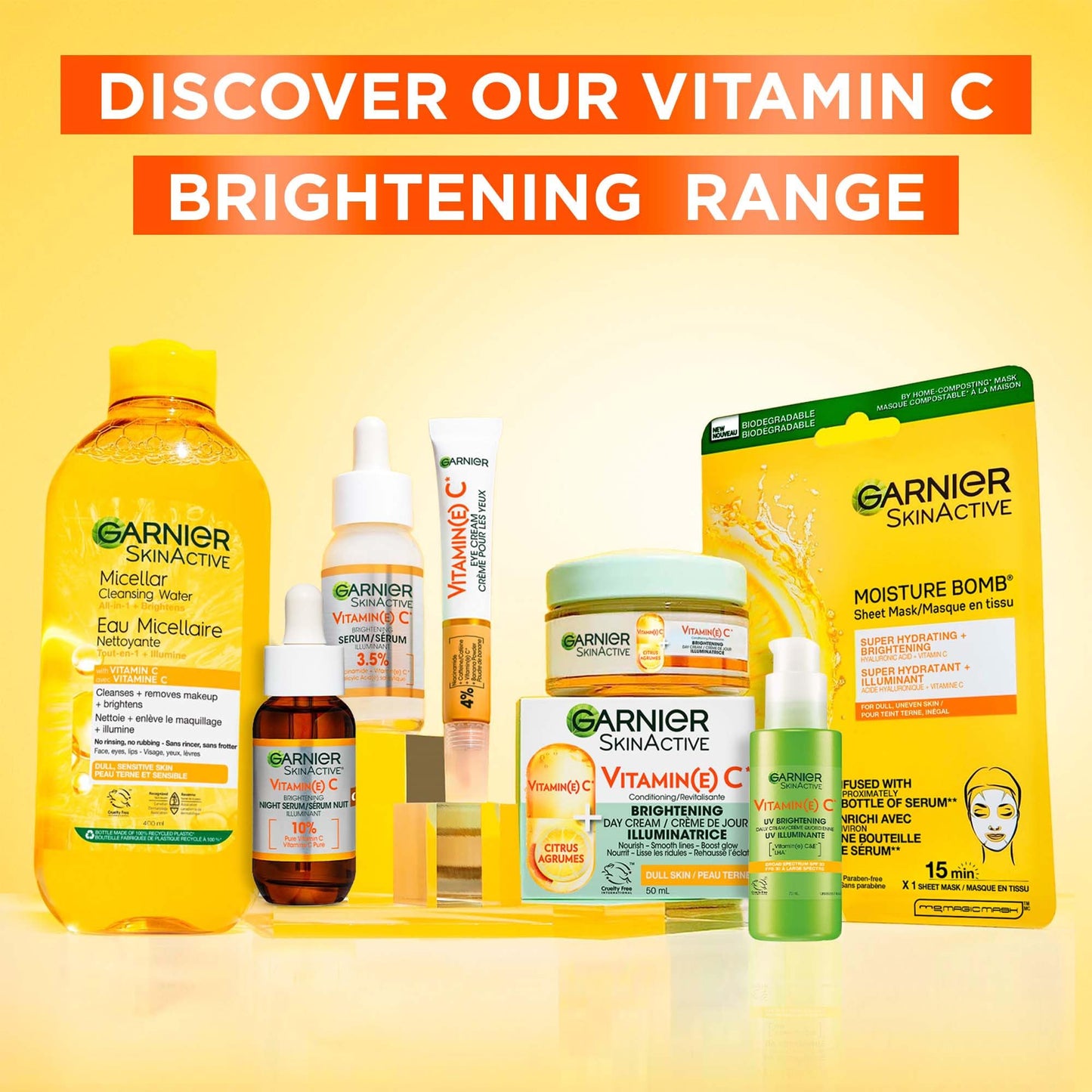 Garnier Face Sunscreen SkinActive Vitamin C UV Brightening Daily Cream SPF 30, Brightening & Protection, Lightweight Moisturizer, UV Defense with Vitamin C, 75ml