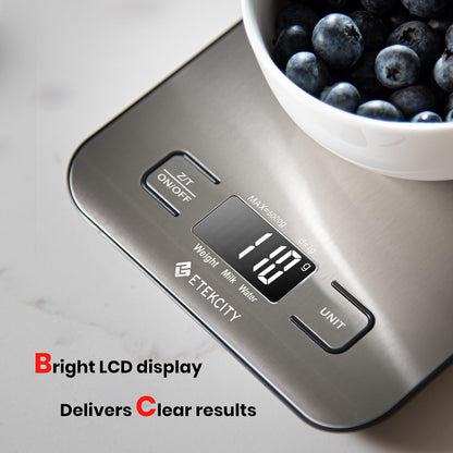 Etekcity Food Kitchen Scale, Digital Grams and Ounces for Weight Loss, Baking, Cooking, Keto and Meal Prep, Postal Parcel, Small, 304 Stainless Steel