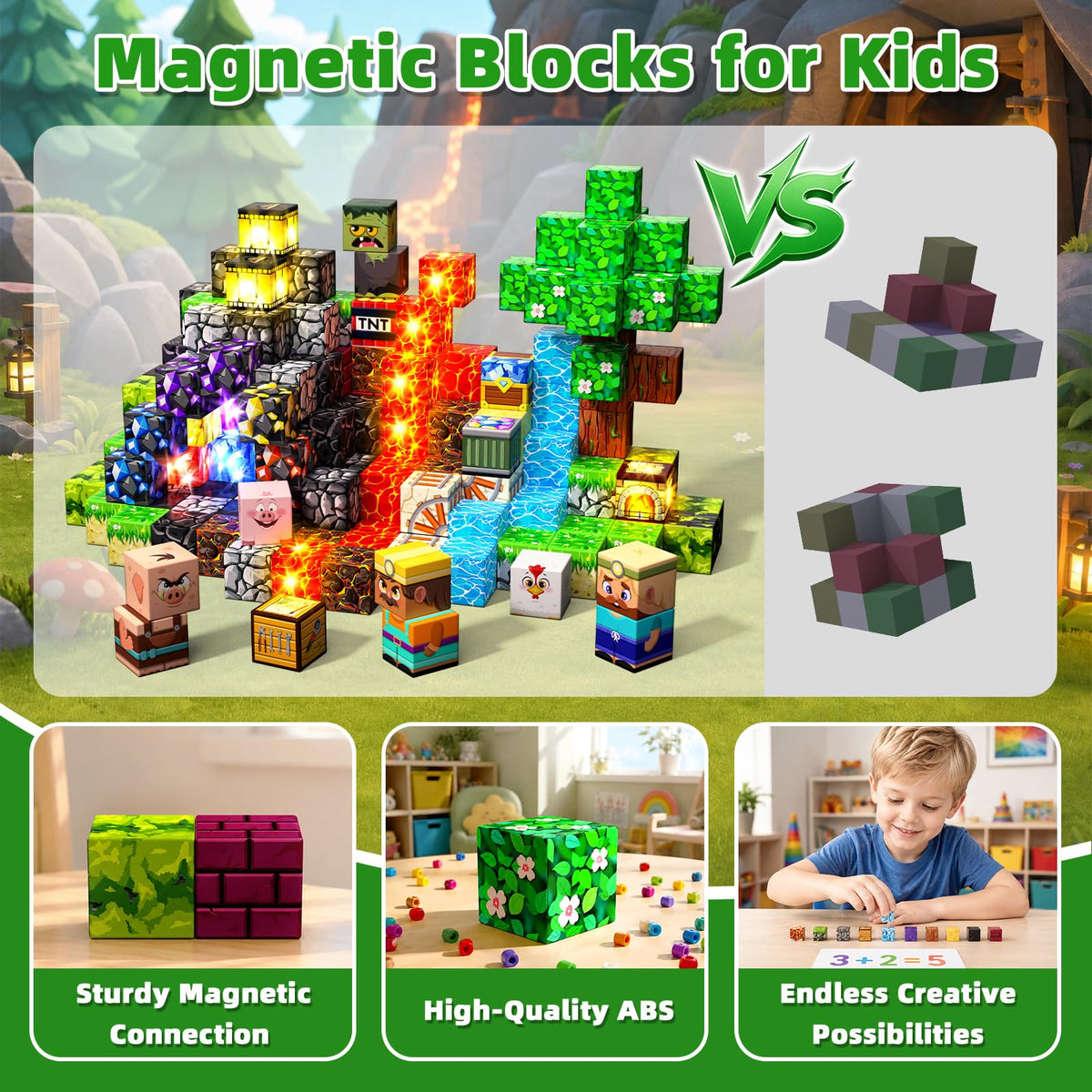 150PCS Light Up Magnetic Blocks, Building Cube Set Birthday Gifts for Kids 🍁 All In One Marketplace Canada