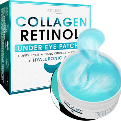 Under Eye Patches For Puffy Eyes And Dark Circles - Retinol Collagen Under Eye Masks - Reduce Wrinkles & Bags - Skin Treatment Pads - Anti Aging Moisturizer Mask For Women Gift - 60 Gel Pads - Available at All In One Marketplace Canada