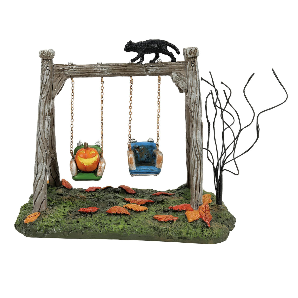 Department 56 Village Collection Accessories Halloween Got a Push Spooky Swingset Figurine, 4.25 Inch, Multicolor