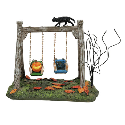 Department 56 Village Collection Accessories Halloween Got a Push Spooky Swingset Figurine, 4.25 Inch, Multicolor