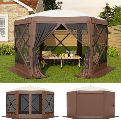 Garvee 13x13 Pop Up Gazebo, 6 Wind Panels, Instant Setup, Full Mesh, Khaki 🍁 All In One Marketplace Canada