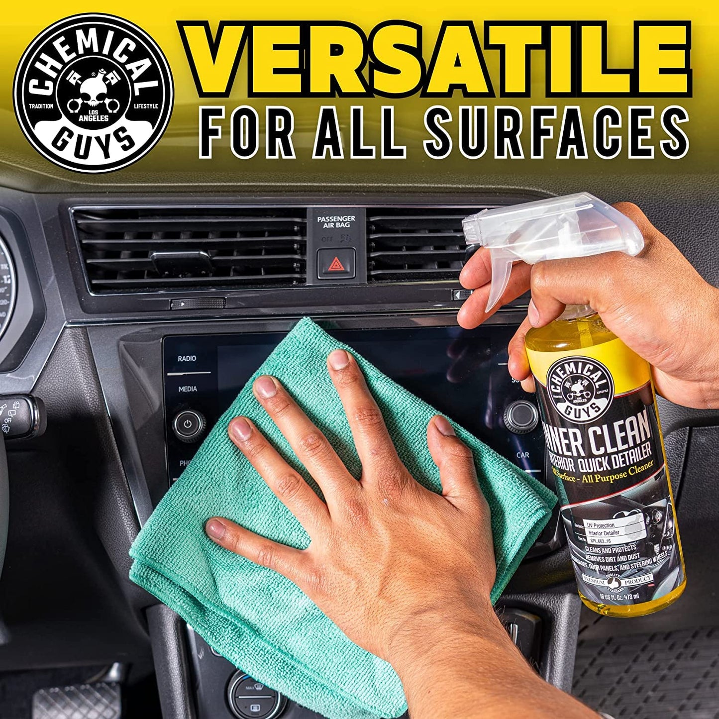 Chemical Guys InnerClean Interior Quick Detailer and Protectant, Safe for Cars, Trucks, SUVs, Motorcycles, RVs & More, 473 ml (2 Pack) 🍁 All In One Marketplace Canada