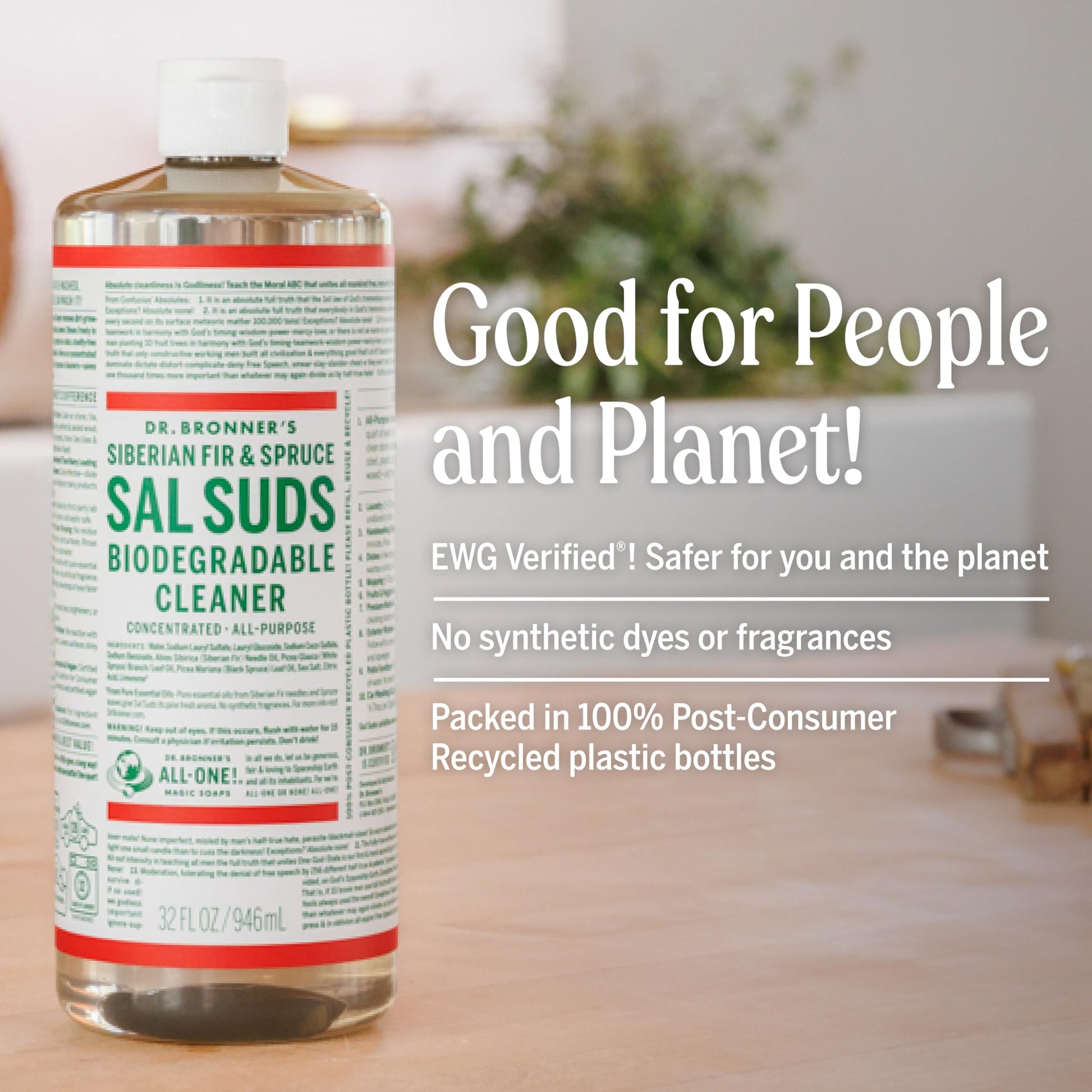 Dr. Bronner's - Sal Suds Biodegradable Cleaner (946 mL) - Concentrated All-Purpose Cleaner for Floors, Laundry, and Dishes, Cuts Grease and Dirt, Powerful Formula Dr. Bronner's