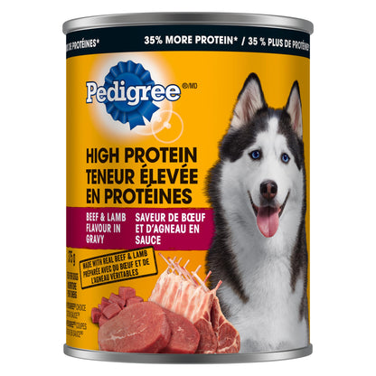 PEDIGREE High Protein Wet Dog Food, Beef & Lamb Flavour, 375g (12 pack)