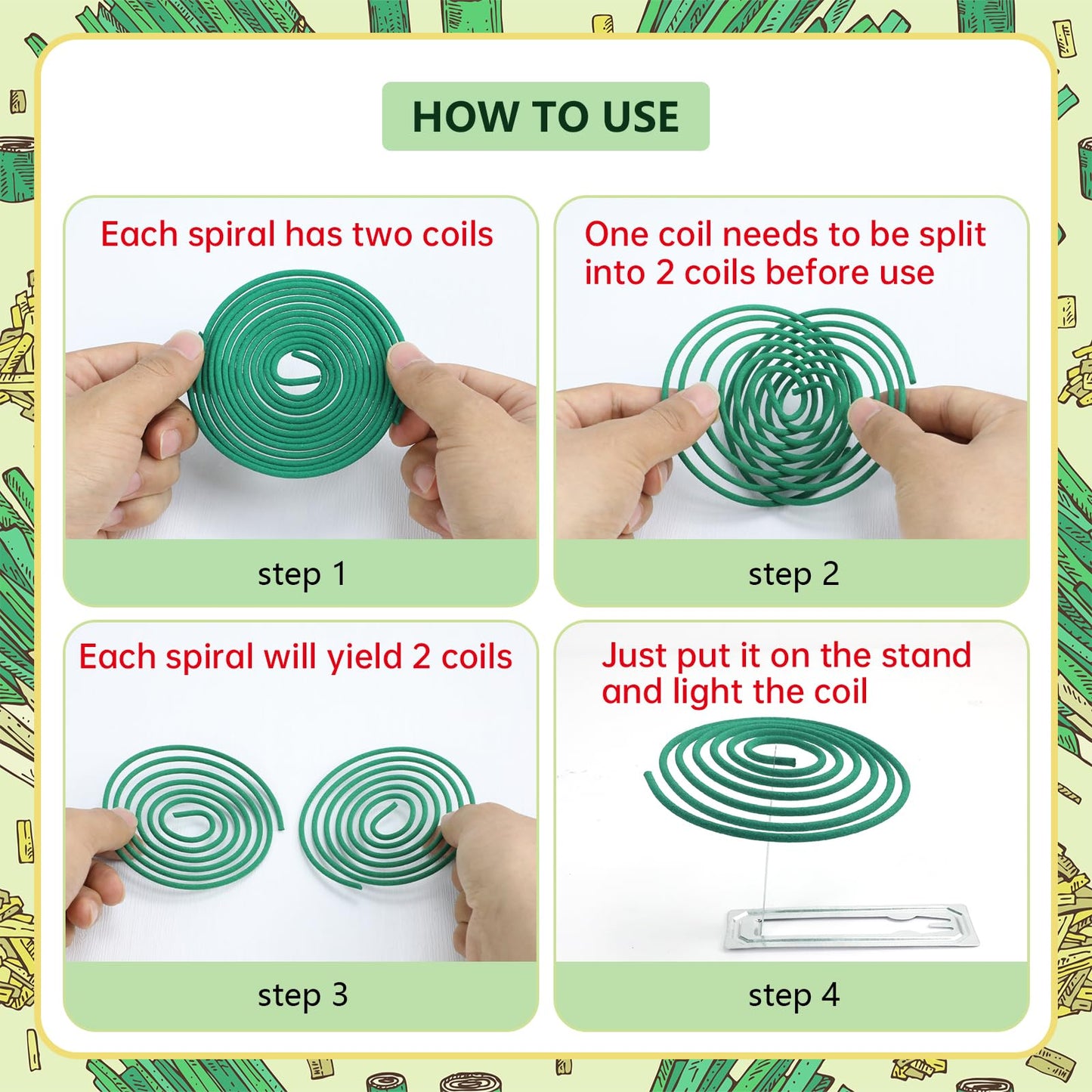 SCENTORINI Citronella Incense, Citronella Coils with Coil Holder, 48 Pcs, Suitable for Summer Home Outdoor Use, Pool Side, Patio, Porches, Courtyards, Farms, Garden Planting Area - Available at All In One Marketplace Canada