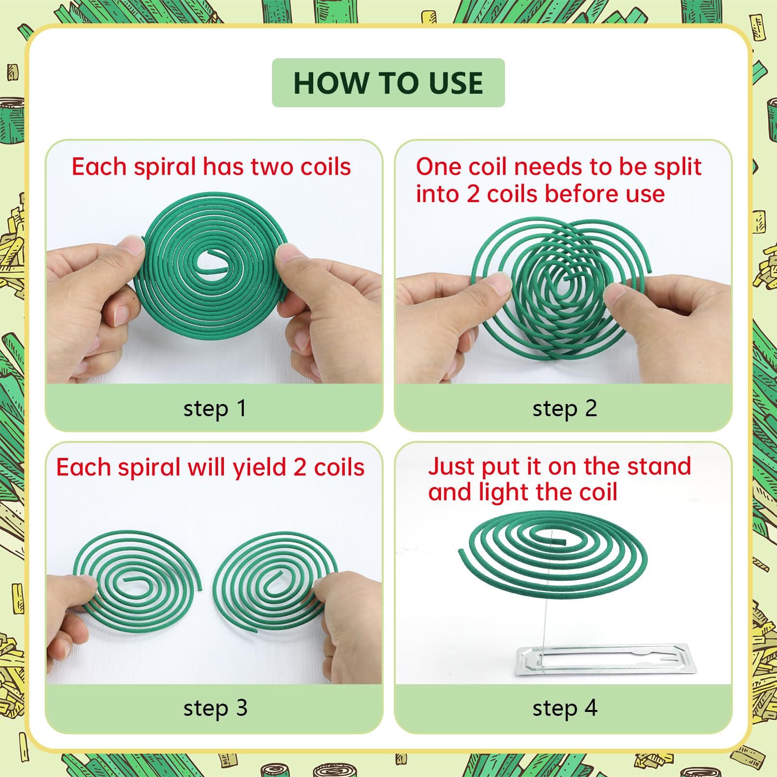 SCENTORINI Citronella Incense, Citronella Coils with Coil Holder, 48 Pcs, Suitable for Summer Home Outdoor Use, Pool Side, Patio, Porches, Courtyards, Farms, Garden Planting Area - Available at All In One Marketplace Canada