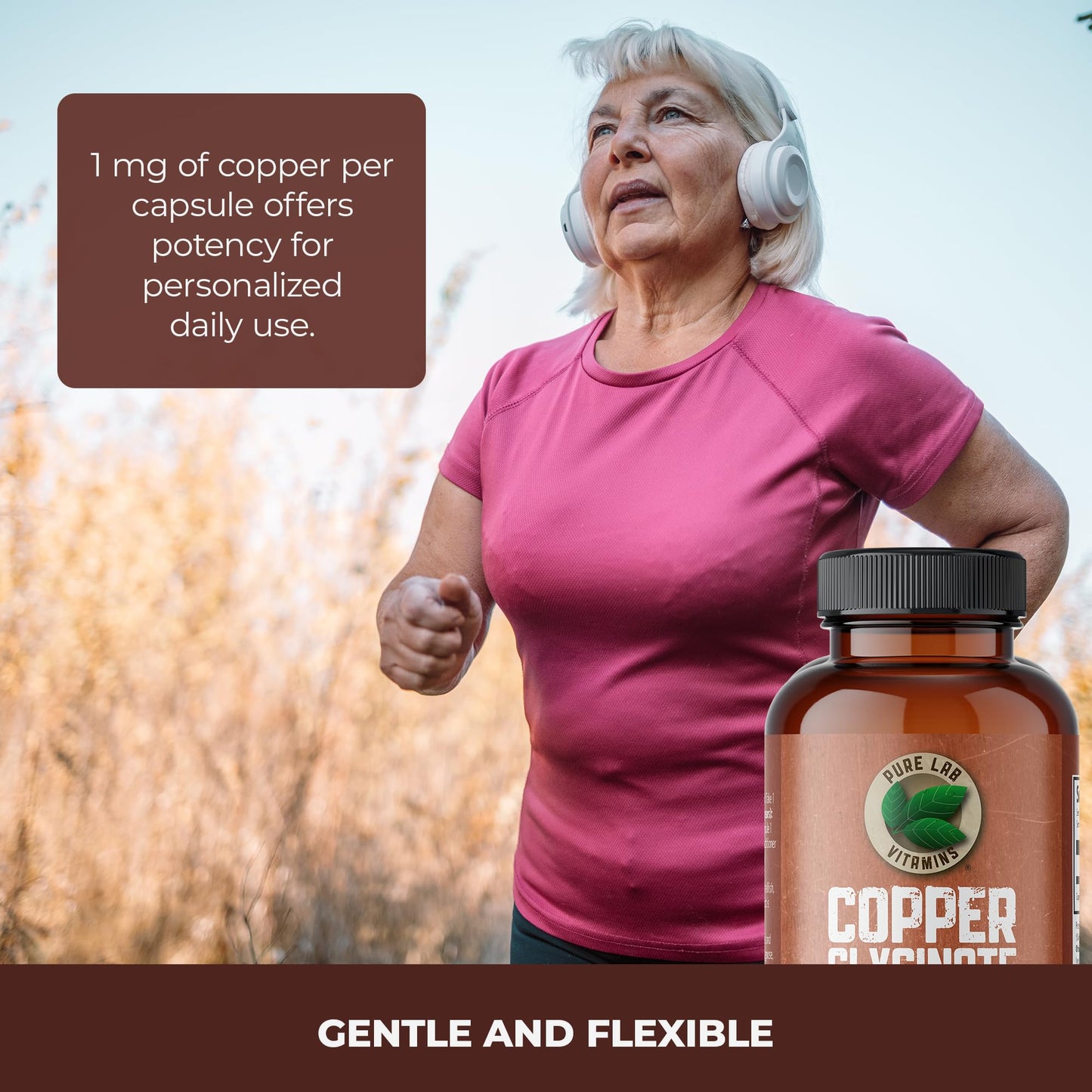 Pure Lab Vitamins Copper Glycinate 1mg - 150 Vegi-caps - Available at All In One Marketplace Canada