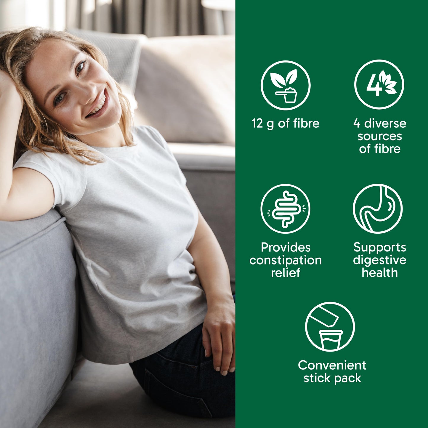 Organika Canadian-Made Belli Bliss Fibre | High Fibre Blend, 4 Diverse Sources of Fibre | Supports Digestive Health, Constipation Relief, Weight Control - Raspberry, 10 x 15g sachets 🍁 All In One Marketplace Canada