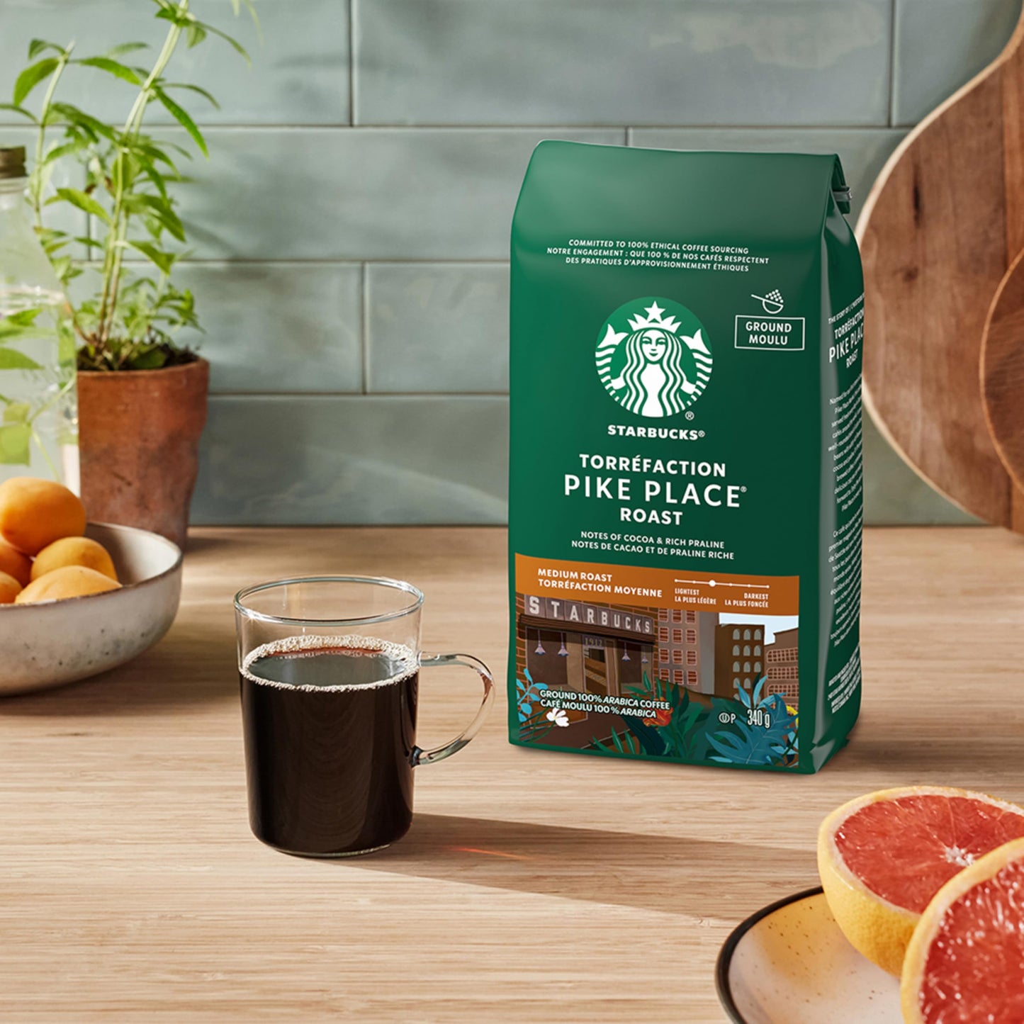 Starbucks Decaf House Blend Ground Coffee, Medium Roast, 340g (6-Pack)