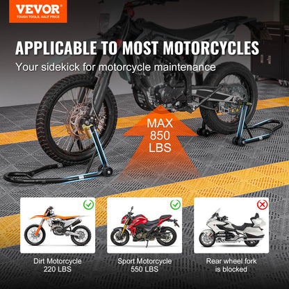 VEVOR Motorcycle Stand Lift, 850lbs Front Rear Combo Stand Lift Stand, Front and Rear Wheel Fork Stand, U+L Fork Swingarm Spool, Compatible with Most Yamaha Honda Kawasaki Suzuki Motorcycles, Black 🍁 All In One Marketplace Canada