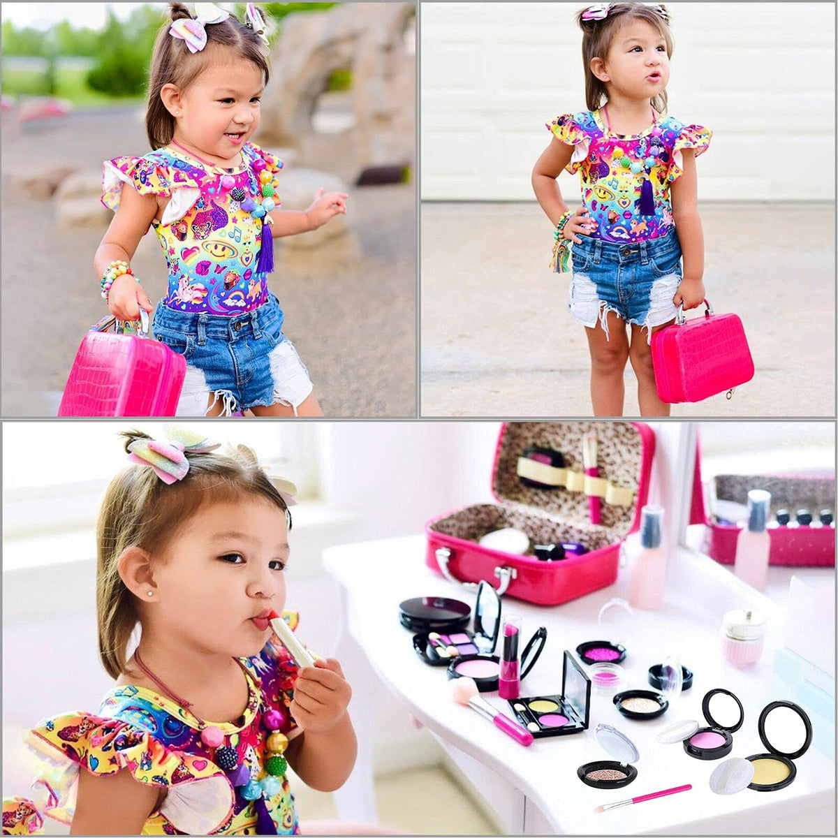 TEPSMIGO Pretend Makeup Kit for Girls, Kids Pretend Play Makeup Set - with Cosmetic Bag for Birthday Christmas, Toy Makeup Set for Toddler, Little Girls Age 3+(Not Real Makeup) 🍁 All In One Marketplace Canada