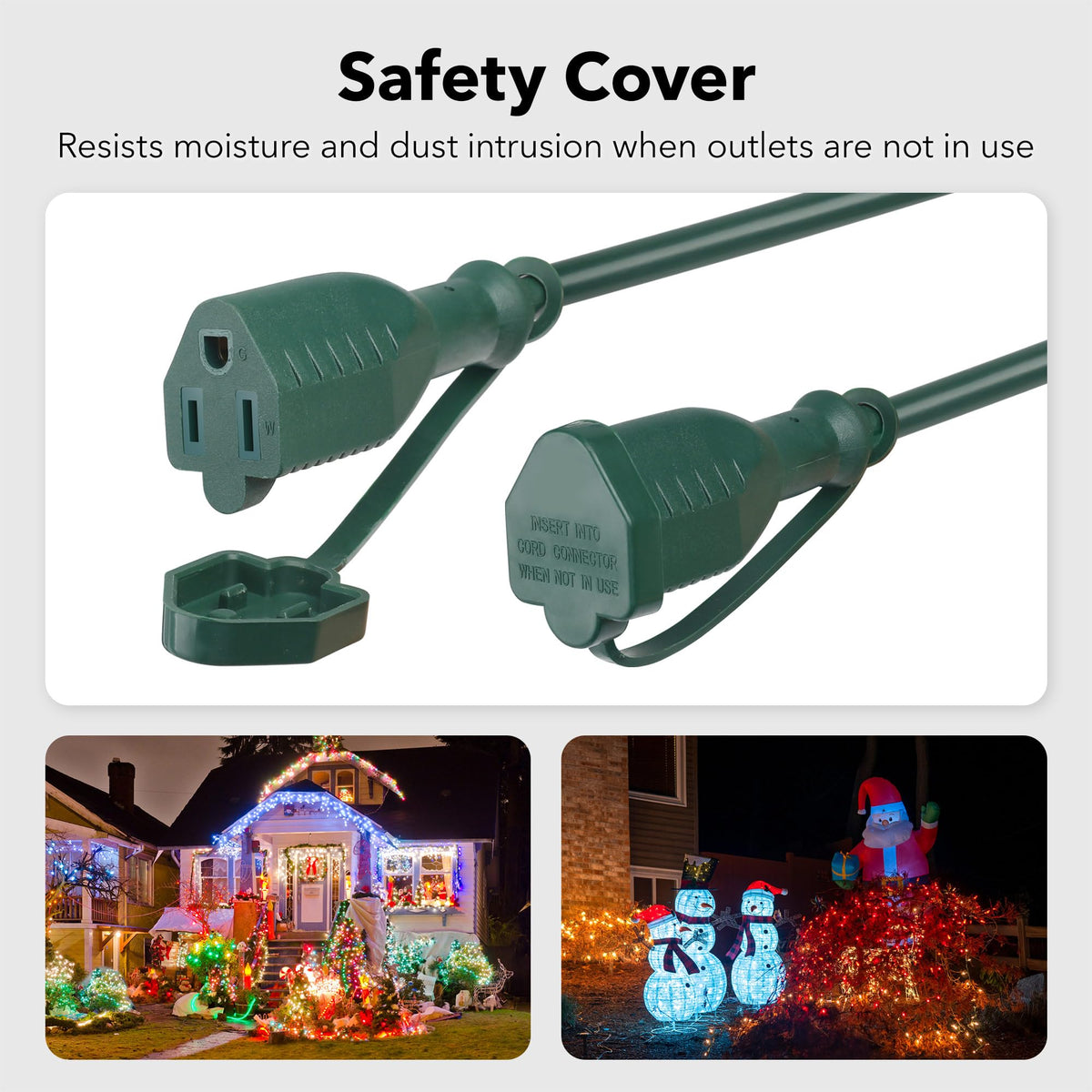 BN-LINK 36ft Outdoor Extension Cord 1 to 3 Splitter, Max 24 ft End to End, Multi-Outlet Power Cord, 16/3 SJTW Weather Resistant for Lighting, Landscaping & Holiday Decorations, Grounded, ETL 🍁 All In One Marketplace Canada
