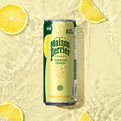 Maison Perrier Forever Lemon Sparkling Water – 24 Pack of 330ml Cans