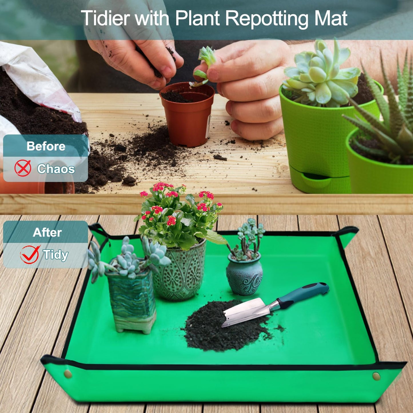 Kynup Gardening Tools 7-Piece, Heavy Duty Garden Tools Set with Non-Slip Ergonomic Handle, Repotting Mat, Rust-Proof, Gardening Hand Tools with Handbags and Gloves, Gardening Gifts for Women and Men - Available at All In One Marketplace Canada