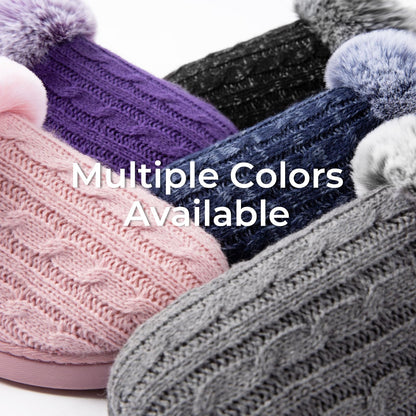 HomeTop Women’s Cable Knit Slippers Warm Fuzzy Indoor Gray, 7-8 US 🍁 All In One Marketplace Canada