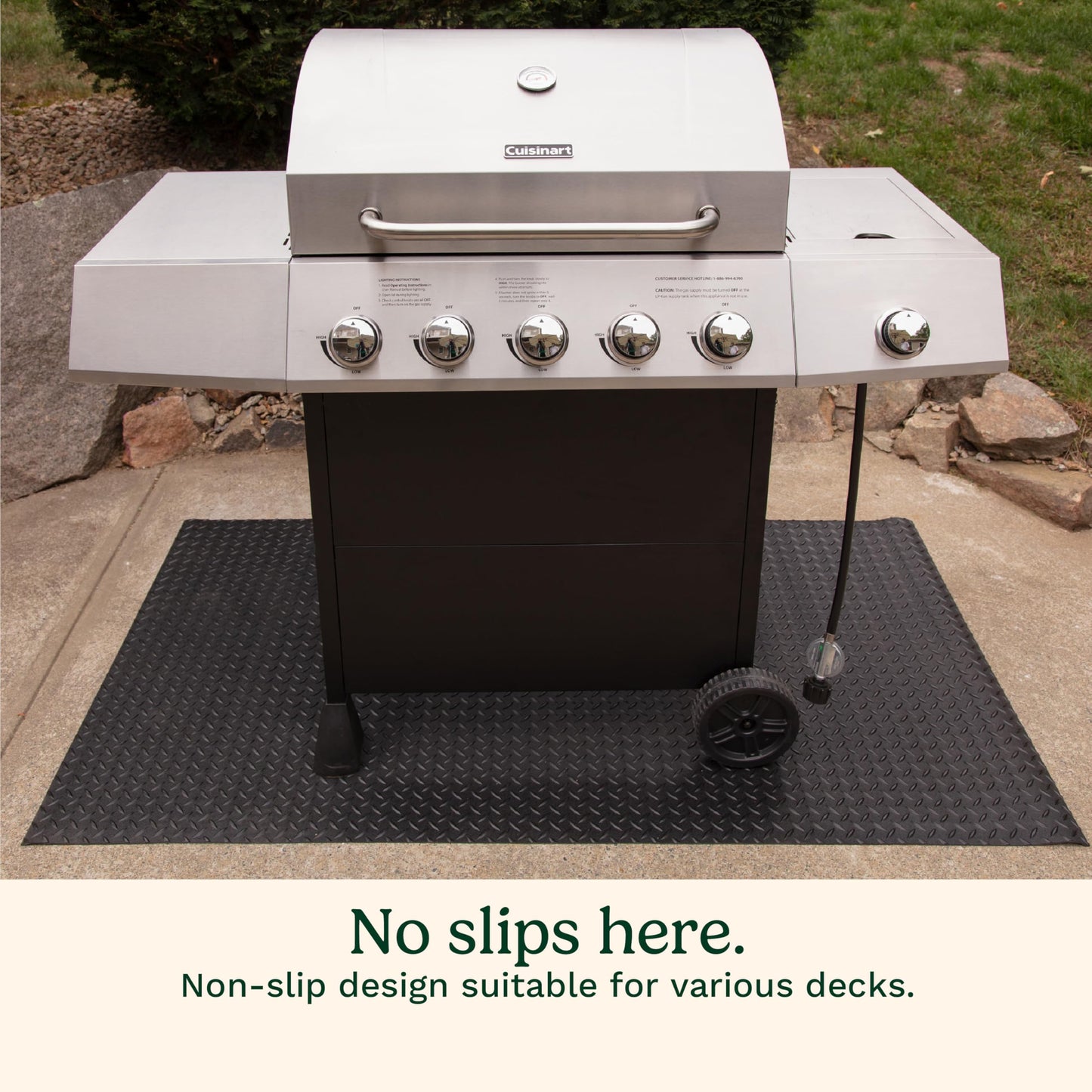 Cuisinart Premium Deck and Grill Mat, 65" x 36", Non-Slip Rubber Mat for BBQ, All Season Protection for Patio, Deck and Porch (CGMT-300C) 🍁 All In One Marketplace Canada