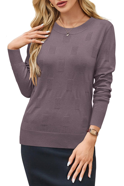 Arach&Cloz Women's Knit Winter Sweater Business Casual Basic Gray Purple M 🍁 All In One Marketplace Canada