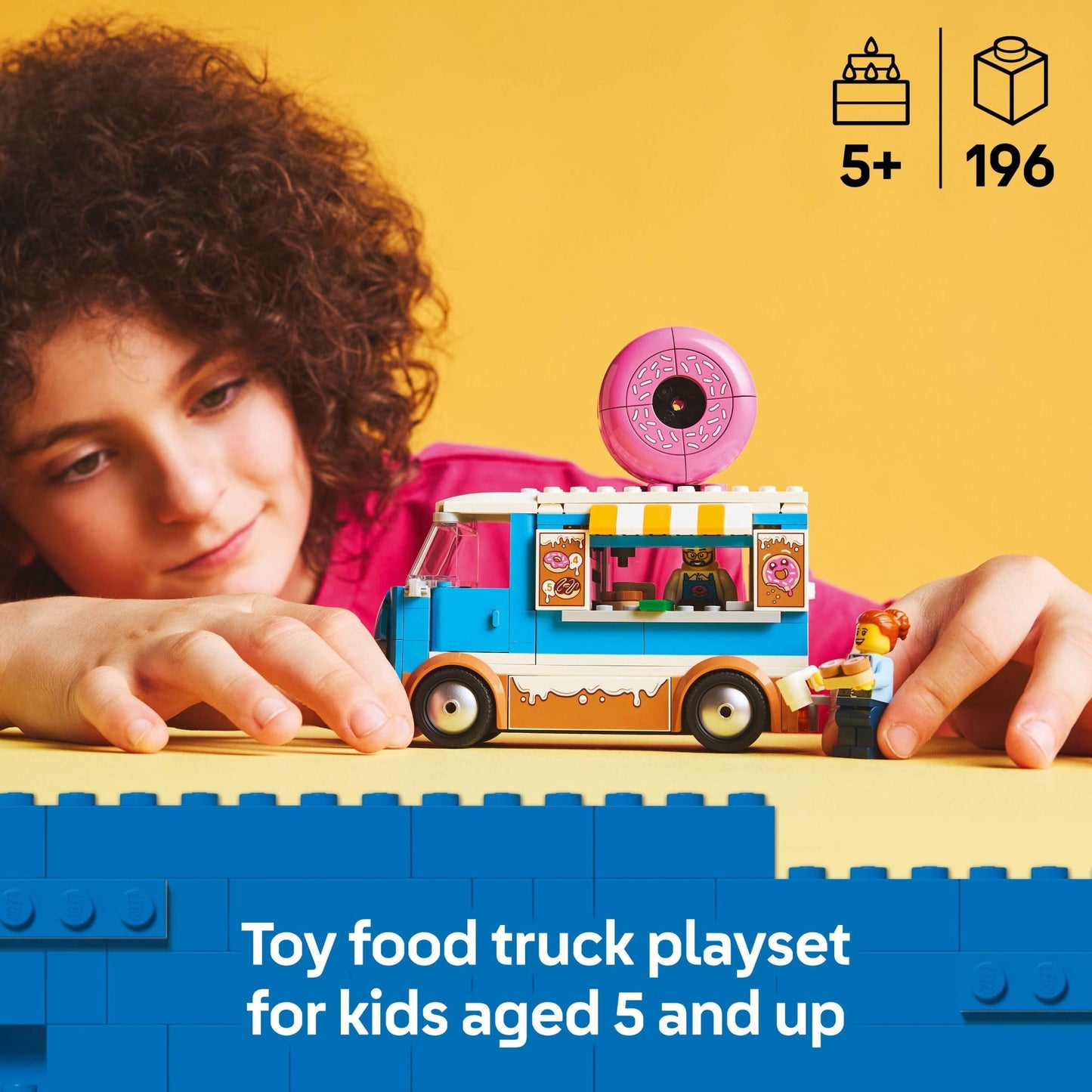 LEGO City Donut Truck Toy - Building Toy for Kids, Boys and Girls, Ages 5+ - Mobile Donut Stand with 2 Minifigures and Other Accessories - Fun Gift Idea for Birthdays and Holidays - 60452 LEGO