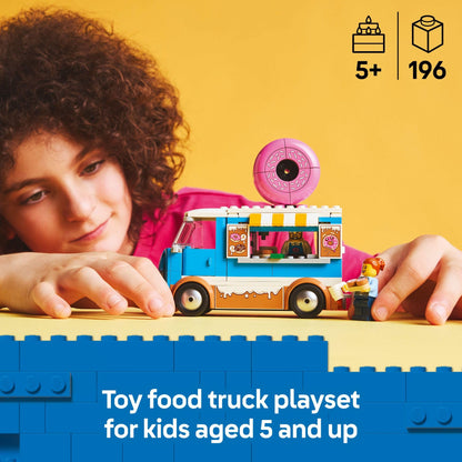 LEGO City Donut Truck Toy - Building Toy for Kids, Boys and Girls, Ages 5+ - Mobile Donut Stand with 2 Minifigures and Other Accessories - Fun Gift Idea for Birthdays and Holidays - 60452 LEGO