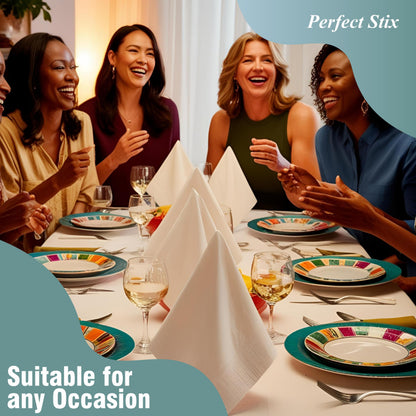 Perfect Stix White Dinner Napkin-300 2-Ply White Dinner Napkins, 0.1" Height, 17" width, 15" Length (Pack of 300) Perfect Stix