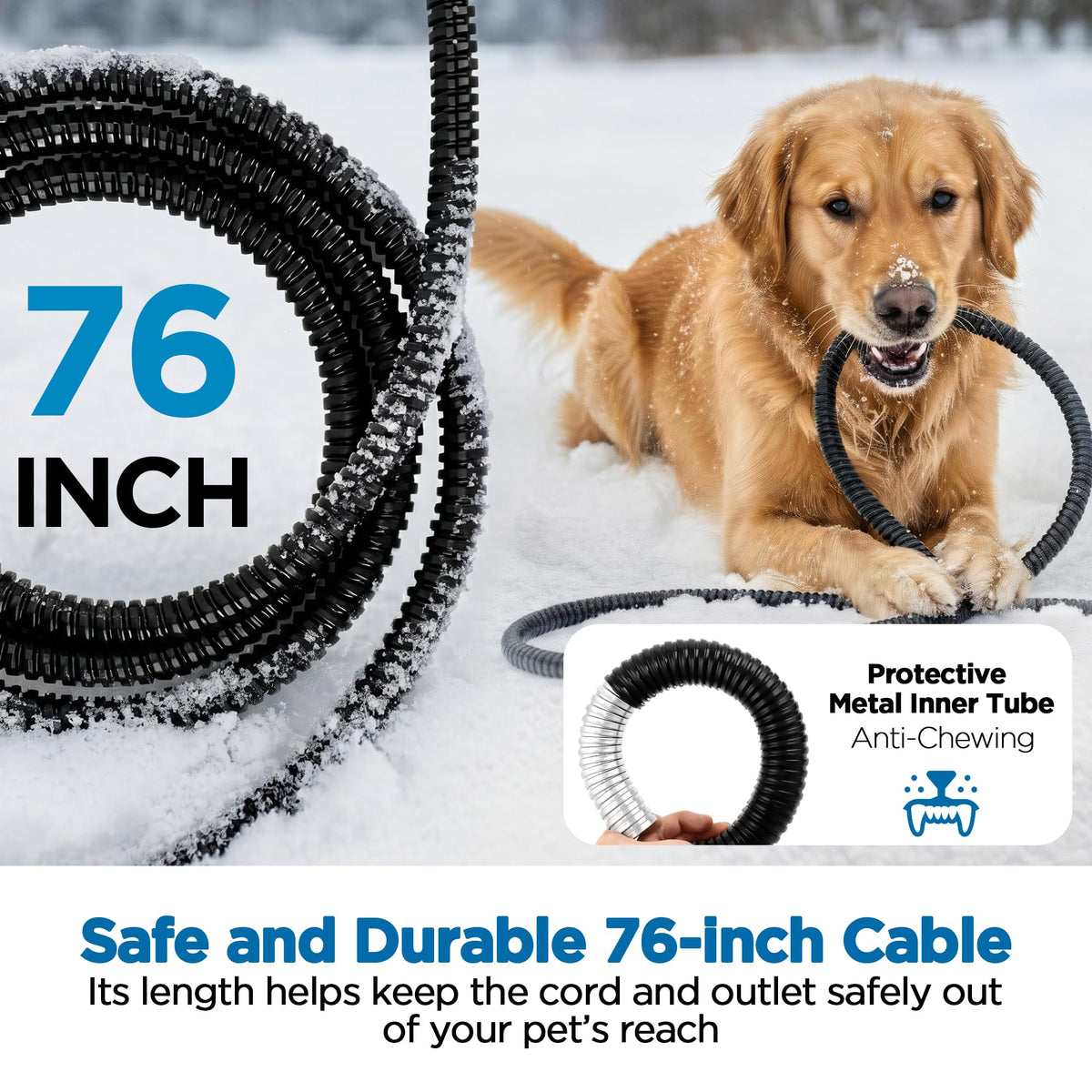 1.45Gal/5.5L Extra Large Pet Heated Water Bowl for Dog Cats Rabbit Chicken Duck Squirrel, Indoor & Outdoor Antifreezing Winter Heated Food & Water Bowl Dish, Thickened Design, BPA-Free, Plug and Play 🍁 All In One Marketplace Canada