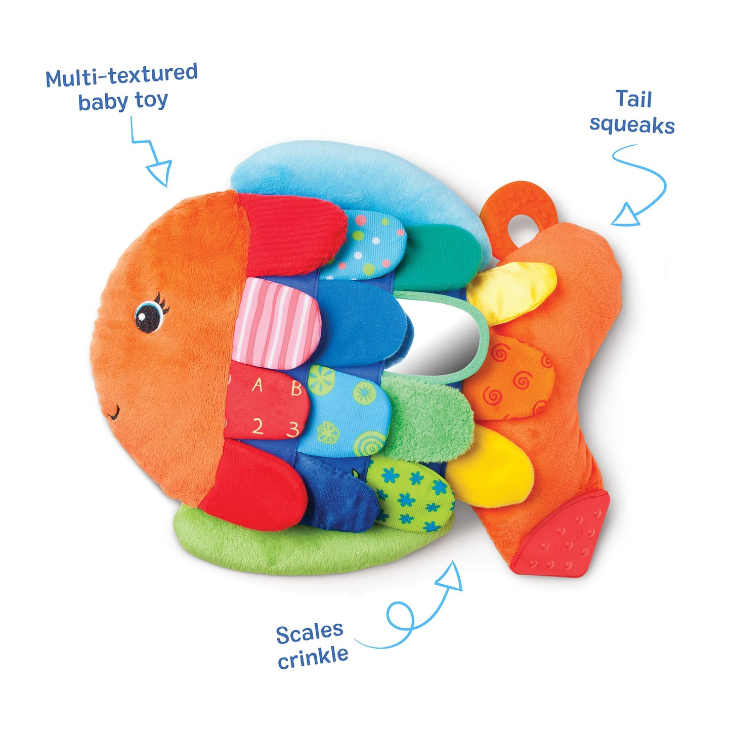 Melissa & Doug K’s Kids, Flip Fish Stuffed Animal, Soft Baby Book, Multi-Textured Squeaking & Crinkling Infant Sensory Toys for Babies with Baby Mirror, Tummy Time Toys for Infants Ages 0–9 Months 🍁 All In One Marketplace Canada Melissa & Doug