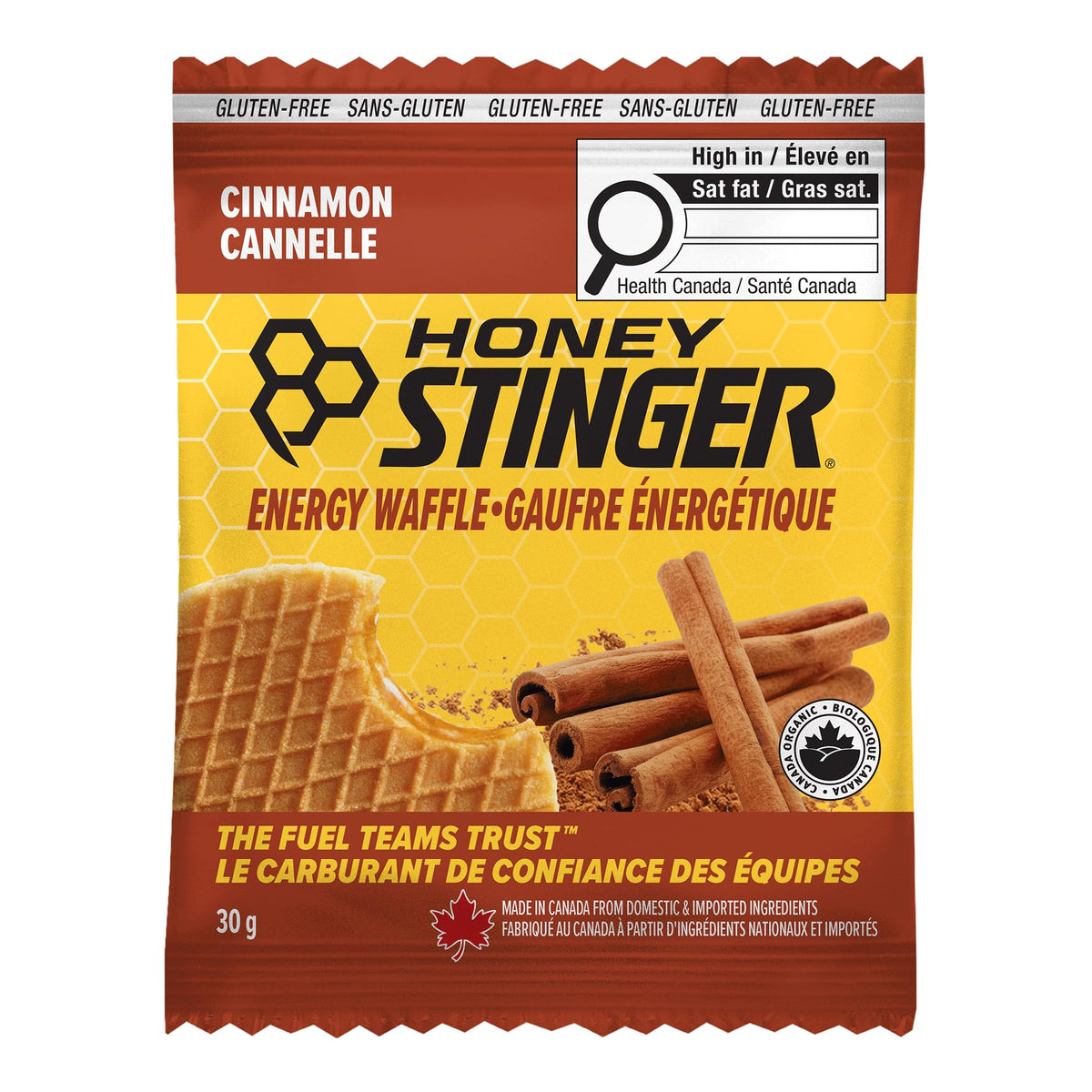 Honey Stinger Organic Gluten-Free Cinnamon Waffle | Energy Stroopwafel for Exercise, Endurance and Performance | Sports Nutrition for Home & Gym, Pre and Post Workout | Box of 12 Waffles, 30g