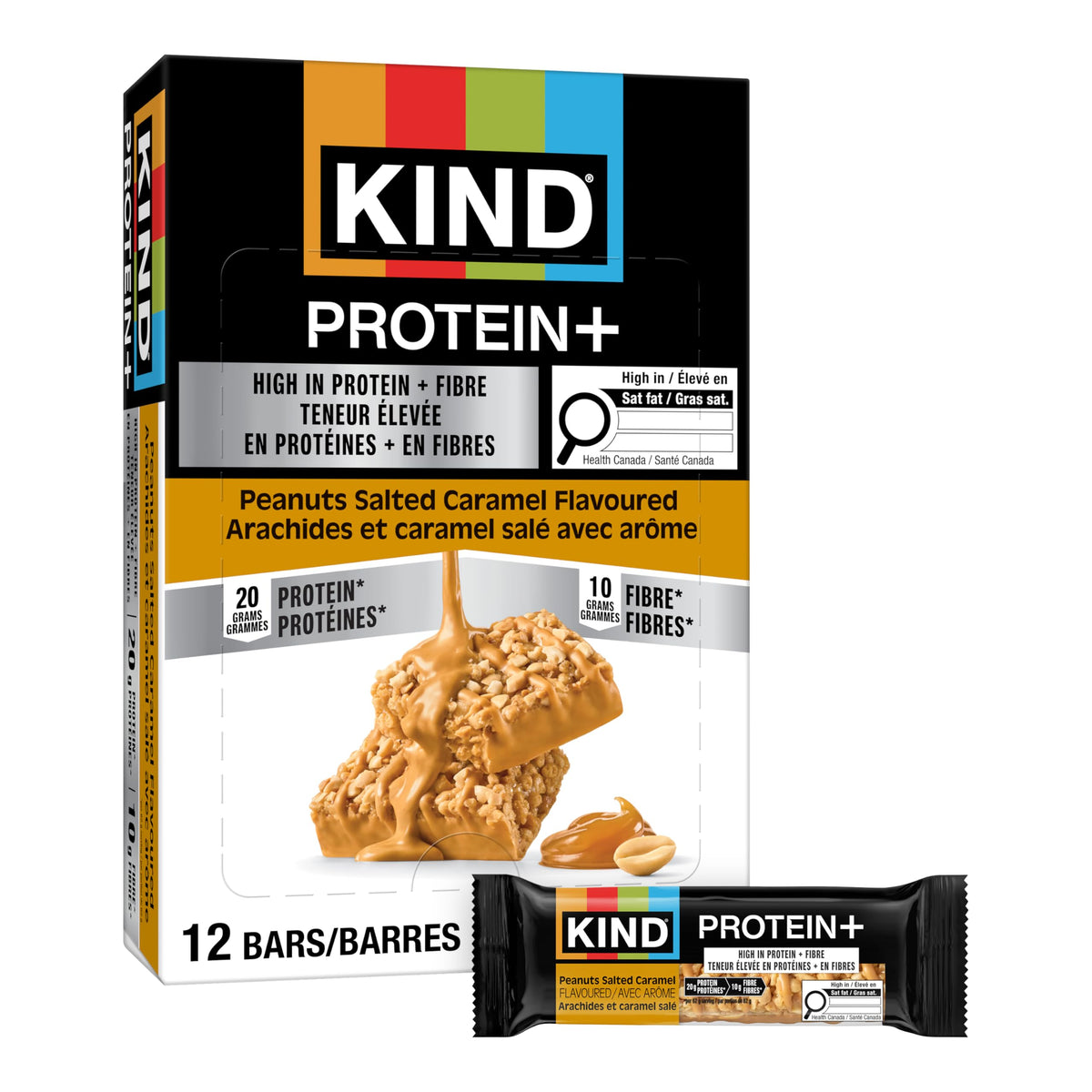 KIND PROTEIN+ Peanuts Salted Caramel Flavoured, 62 g, 12 Count