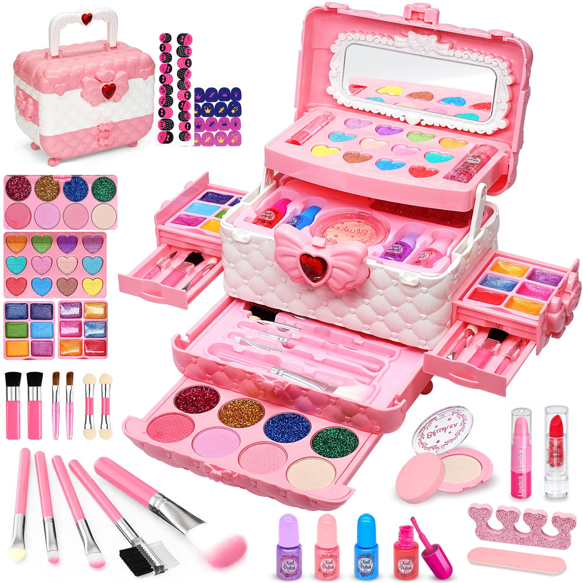 Kids Makeup Kit Toys for Girls - Kids Toys Washable Real Girls Make Up Set 🍁 All In One Marketplace Canada