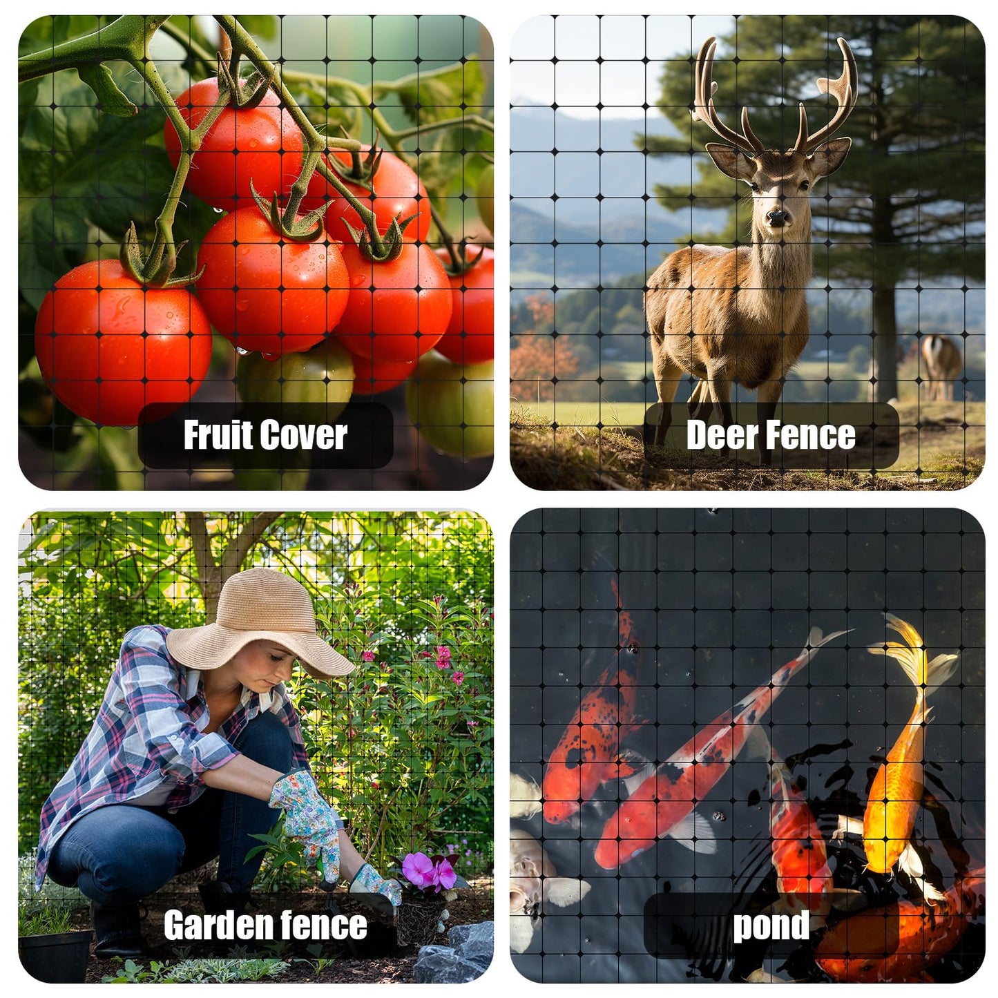 Bird Netting for Garden 7 x 100 Feet, Black Garden Protection Netting Heavy Duty Wire Mesh Net Barrier, Protect Plants Fruits Trees from Rodents Birds Deer Poultry Reusable Animal Fencing (1) - Available at All In One Marketplace Canada