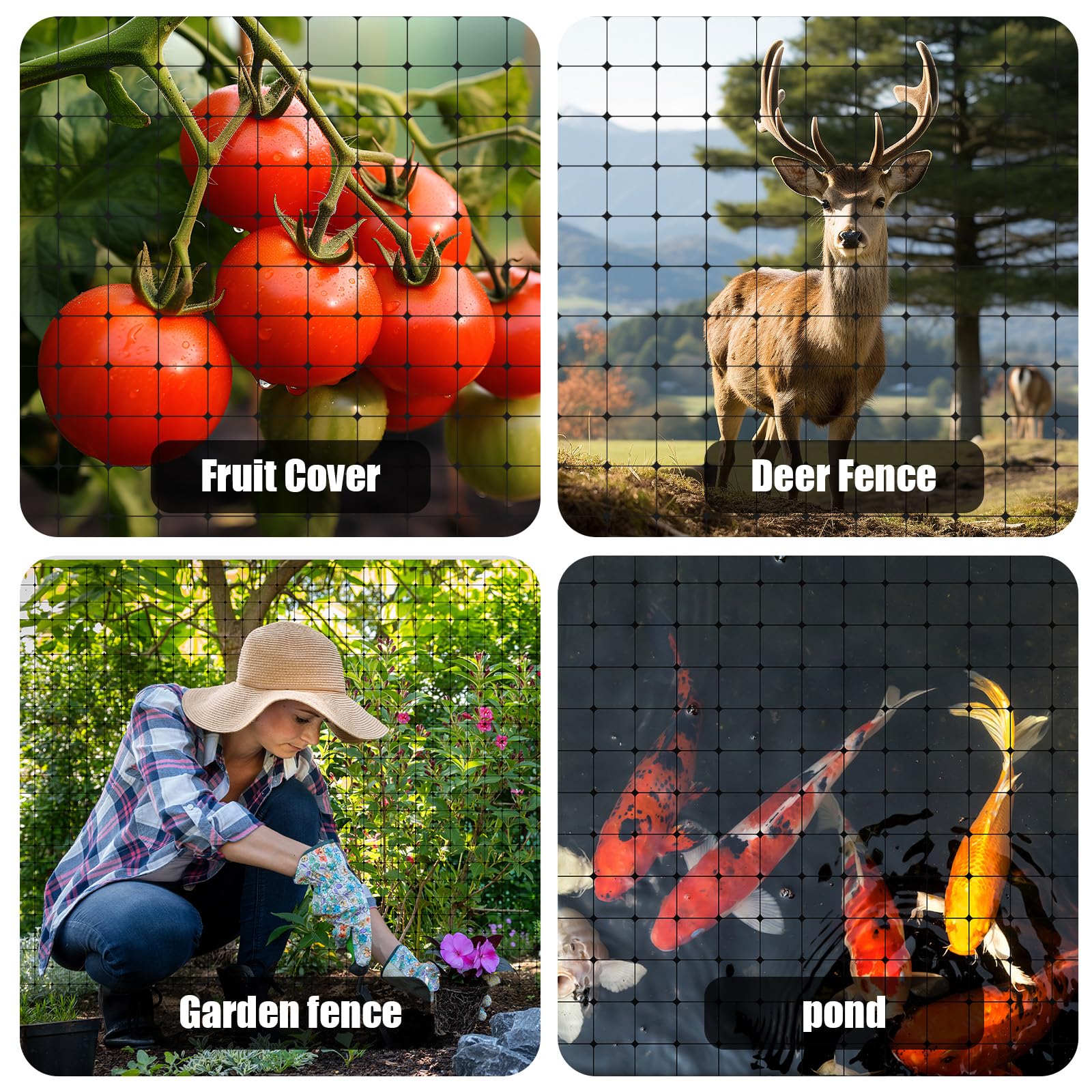 Bird Netting for Garden 7 x 100 Feet, Black Garden Protection Netting Heavy Duty Wire Mesh Net Barrier, Protect Plants Fruits Trees from Rodents Birds Deer Poultry Reusable Animal Fencing (1) - Available at All In One Marketplace Canada