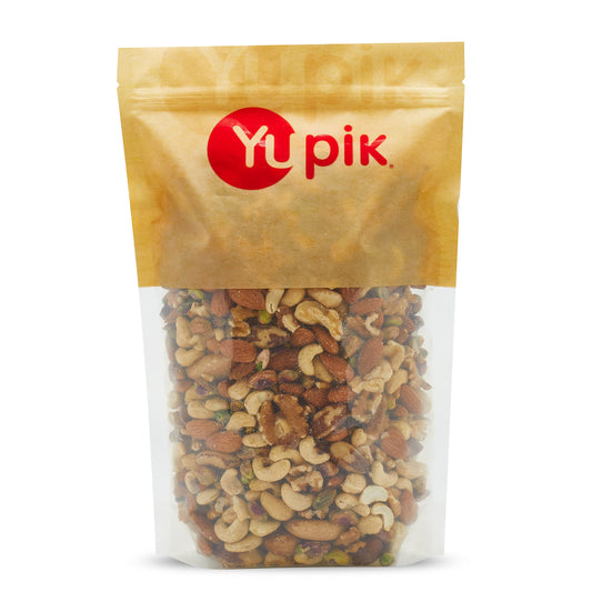 Yupik Raw Mixed Nuts 1kg - Almonds, Walnuts, Brazil Nuts, Cashews & Pistachios | Kosher, Gluten Free, High Fiber
