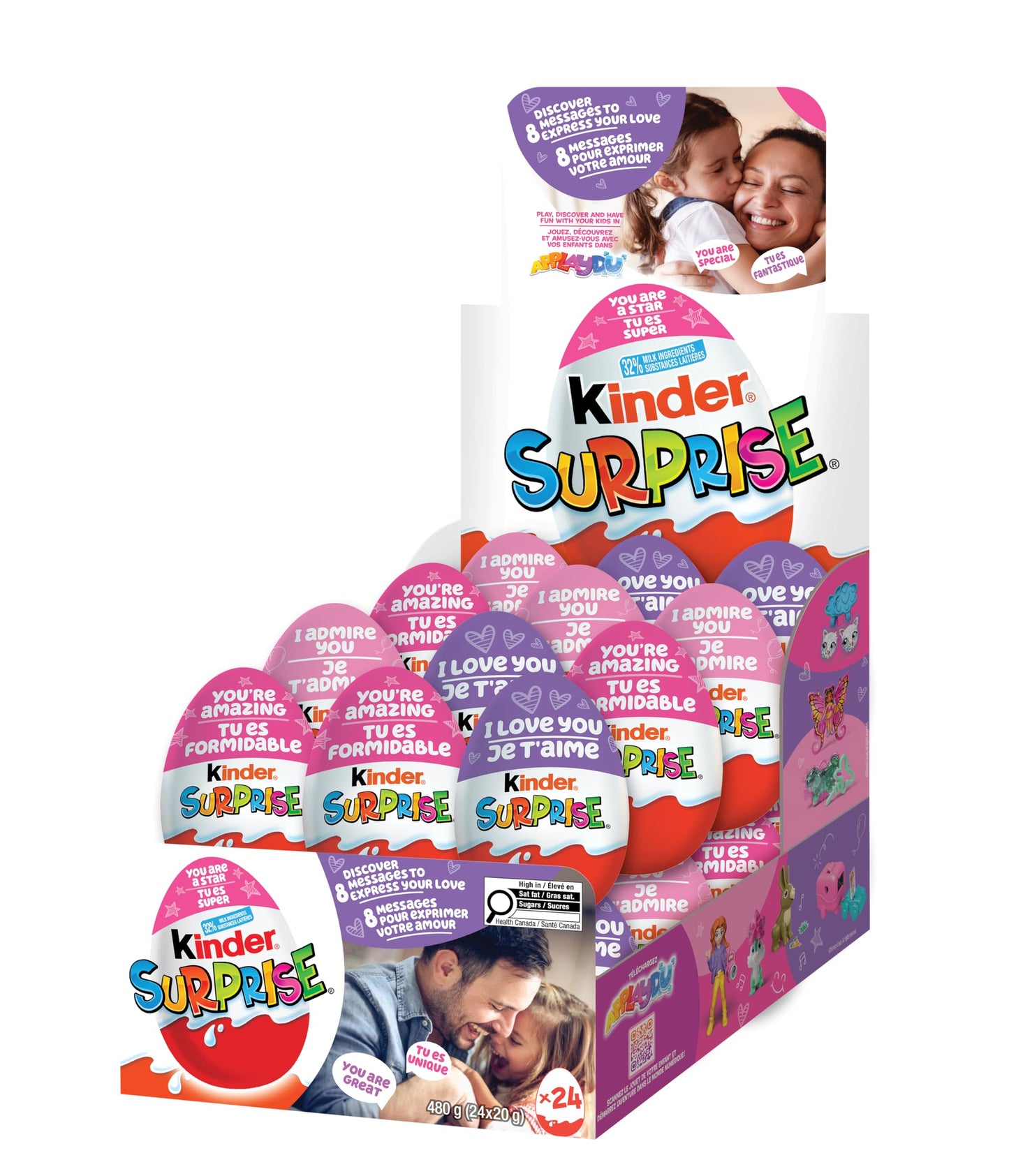 Kinder Surprise Milk Chocolate Eggs with Toys – 24 Pack (480g)