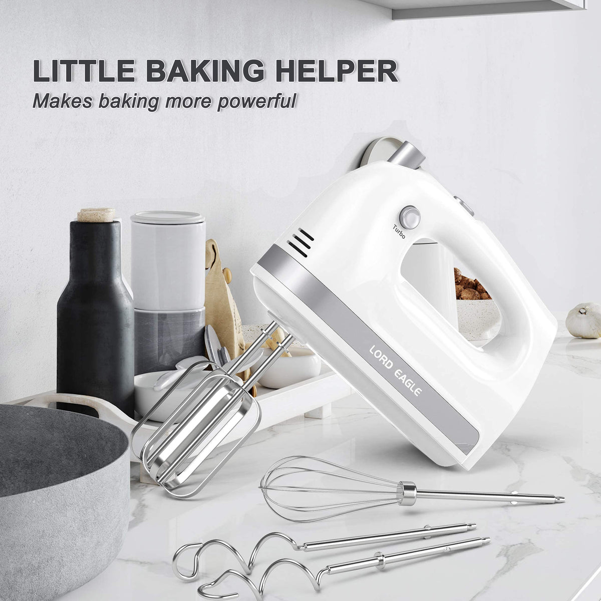 Lord Eagle Hand Mixer Electric Handheld 400W, 5-Speed Lightweight 🍁 All In One Marketplace Canada