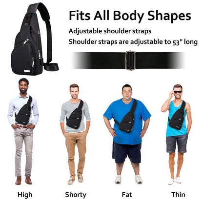 Sling Shoulder Bag Crossbody Backpack for Men Women Waterproof Hiking Daypack Multipurpose Cross Body Chest Bag for Outdoor Walking Travel