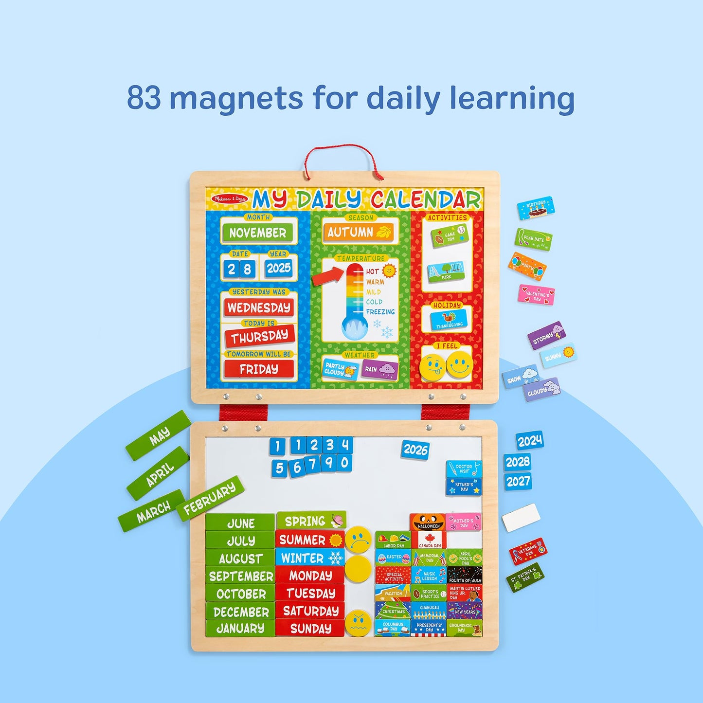 Melissa & Doug My First Daily Magnetic Calendar, Classroom Calendar for Kids Activities with Weather & Seasons, Preschool Toys for Girls & Boys Ages 4+ Melissa & Doug