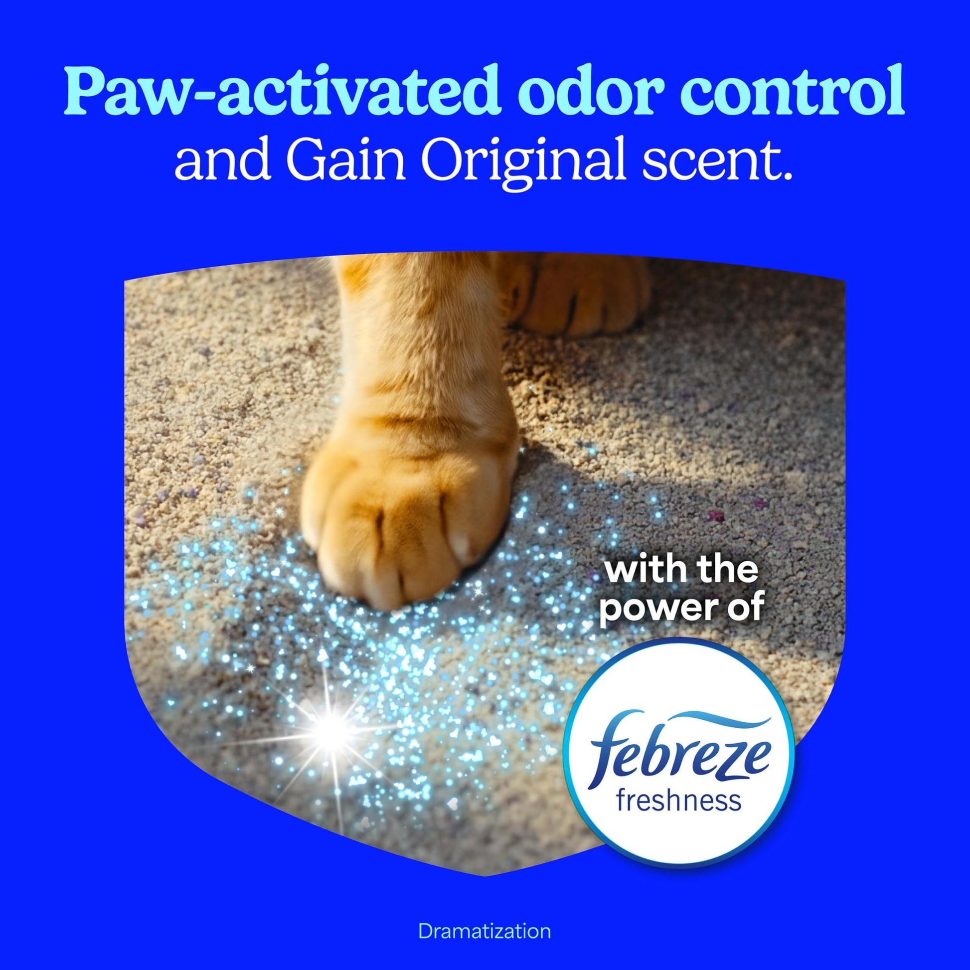 Fresh Step Clumping Cat Litter with Febreze Gain Scent, Long Lasting Odor Control Kitty Litter with Activated Charcoal, Low Dust Formula, 14 lb Fresh Step