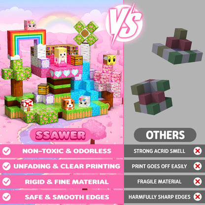 SSAWER Magnetic Blocks, 100PCS Toys Building Blocks Cubes Gifts for Girls 🍁 All In One Marketplace Canada