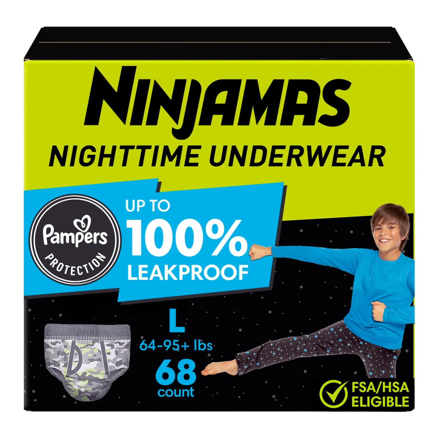 Ninjamas Pampers Nighttime Bedwetting Underwear Boy, Size 8, 68 Count, Disposable Nighttime Underwear 🍁 All In One Marketplace Canada