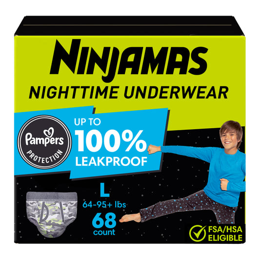 Ninjamas Pampers Nighttime Bedwetting Underwear Boy, Size 8, 68 Count, Disposable Nighttime Underwear 🍁 All In One Marketplace Canada