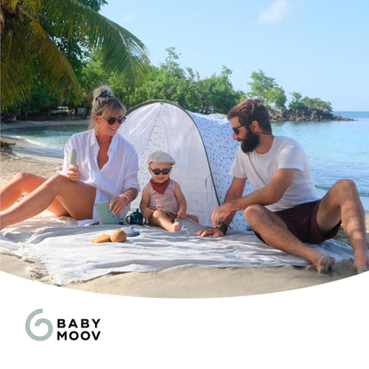 Babymoov Anti-UV Baby & Toddler Beach Tent, Pop-Up Sun Shade Shelter with UPF 50+ Protection, Portable Outdoor Canopy, Ventilated Shade, Floor Mat & Carry Bag, Provence Babymoov