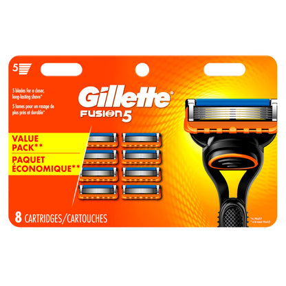 Gillette Fusion5 men's Razor Blade Refills, 8 Count - Available at All In One Marketplace Canada