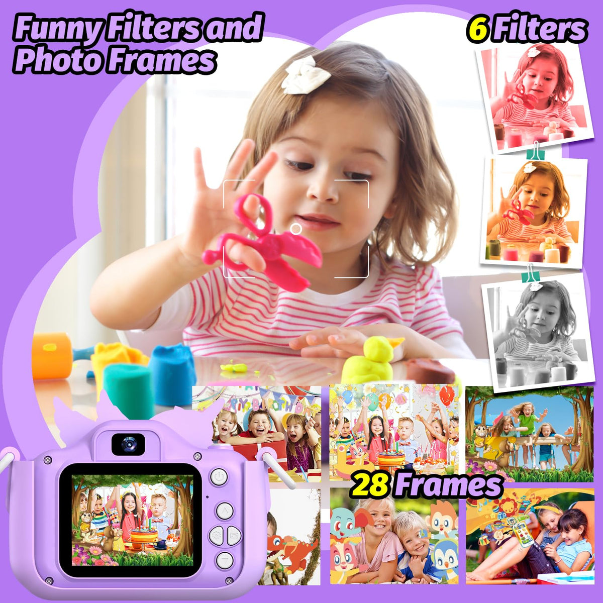 Upgrade Kids Camera for Boys Girls, Toddler Digital Selfie Camera with Cute Protective Cover and SD Card, Christmas Birthday Gifts Toys for 3 4 5 6 7 8 9 10 11 12 Years Old Little Girls and Boys 🍁 All In One Marketplace Canada
